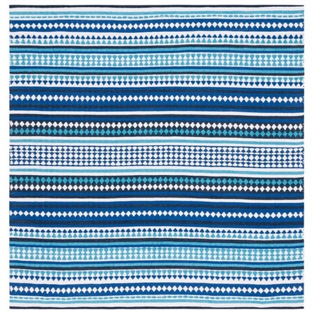 Safavieh 6 x 6 ft. Montauk Bohemian Hand Woven Square Rug Blue & Ivory MTK451M-6SQ